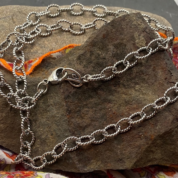 Carolyn Pollack Sterling Silver Rope Link Necklace - Picture 2 of 5